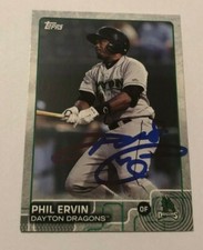 PHIL ERVIN SIGNED 2015 TOPPS PRO DEBUT PROSPECT ROOKIE CARD AUTO