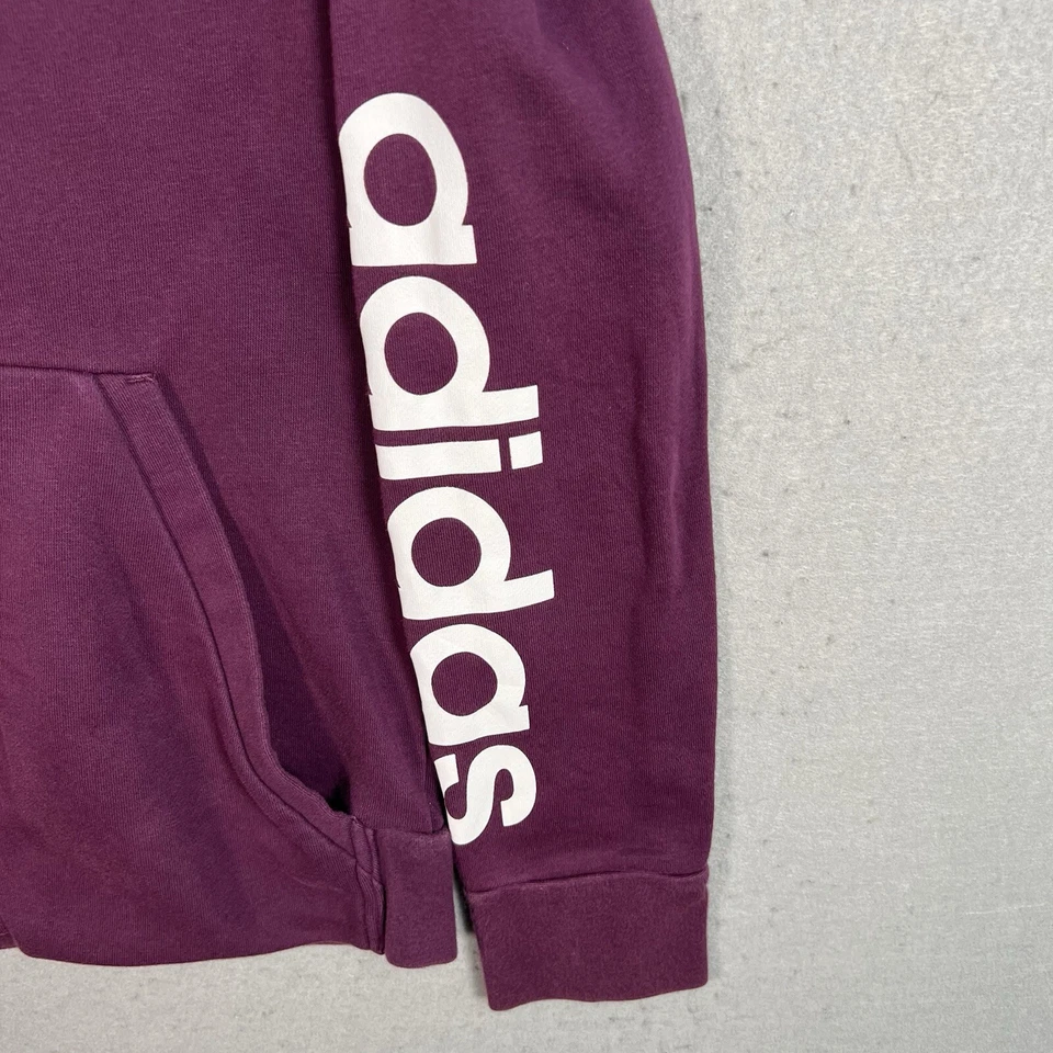 Adidas Spellout Suéter Juvenil Púrpura Sudadera con Capucha Cremallera Completa Niños Foto 4 de 4