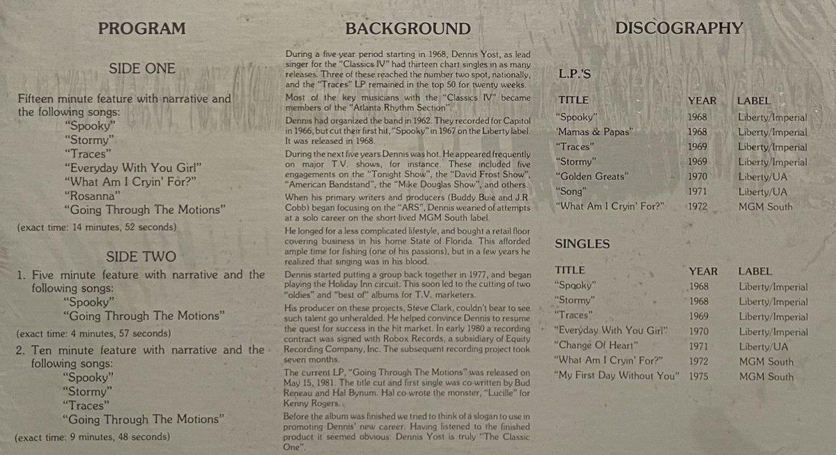 洋楽 DENNIS YOST GOING THROUGH THE MOTIONS Amazon.com: Going Through the Motions: CDs & Vinyl