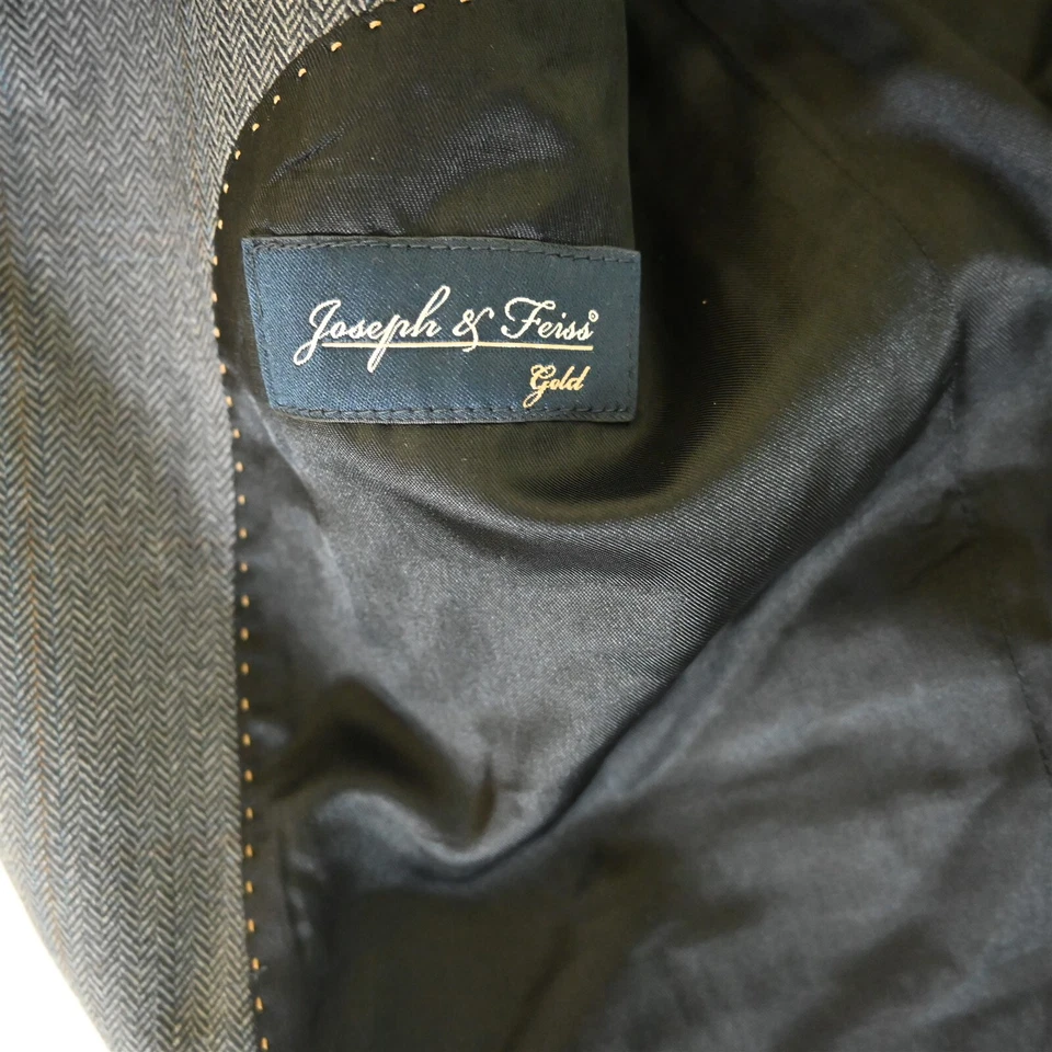 Joseph & Feiss 40R Gris Espiga 100% Lana Hombres Blazer Traje Chaqueta Abrigo Deportivo Foto 4 de 4