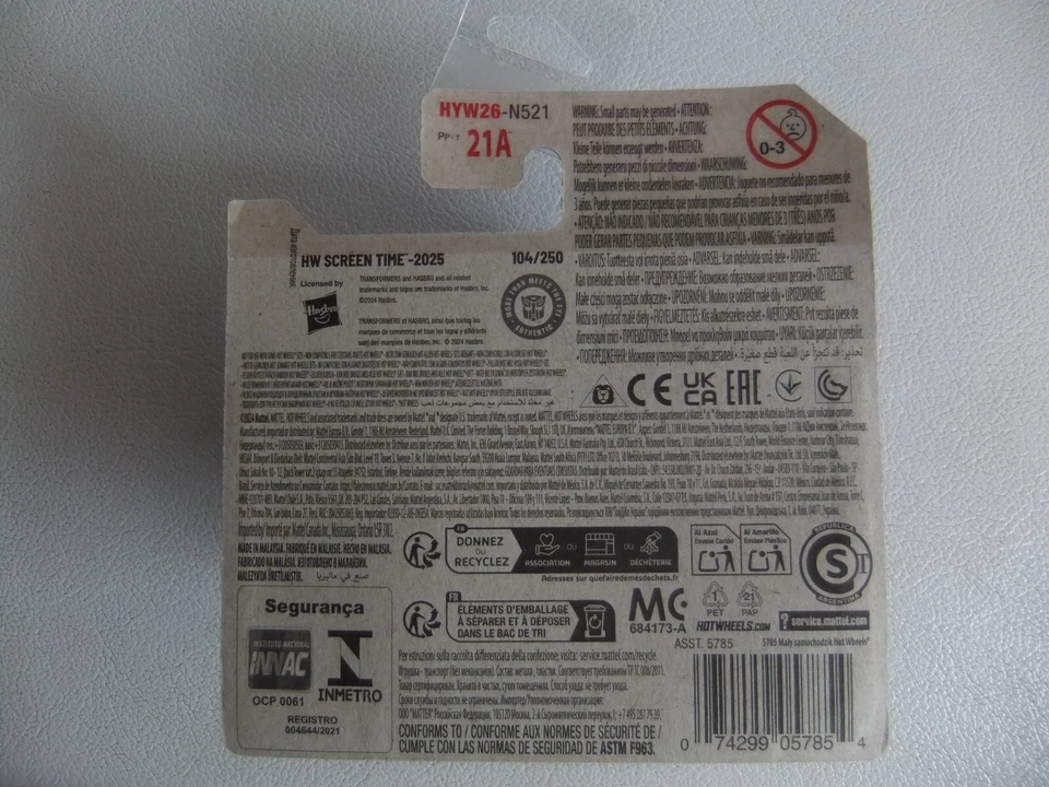 HOT WHEELS OPTIMUS PRIME 2025 HW SCREEN TIME NUOVO BLISTERATO - Immagine 3 di 3