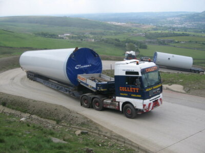 Photo 6x4 Turbine Tower section delivery to Scout Moor Turn On Saturday t c2008