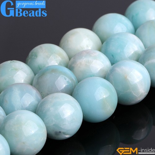 Cuentas de piedras preciosas redondas de amazonita natural para hacer joyas envío gratuito 15" - Imagen 9 de 57