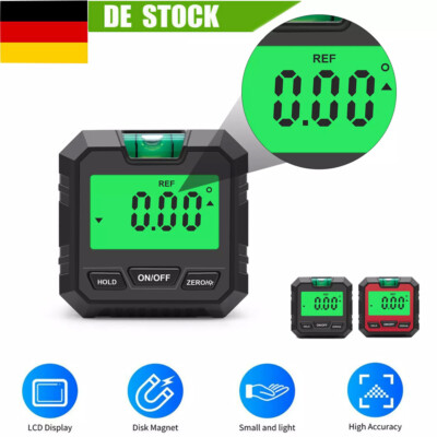 Digital LCD Winkelmesser mit Magnet Winkelmessgerät Neigungsmesser Inklinometer
