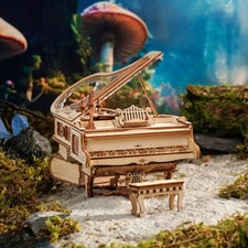 ROKR 3D Wooden Puzzle Magic Piano Music Box Gear Construction Craft Xmas Gifts