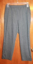 LANDS' END Petite Medium 10-12  PULL-ON KNIT PANTS gray; 27" inseam EUC