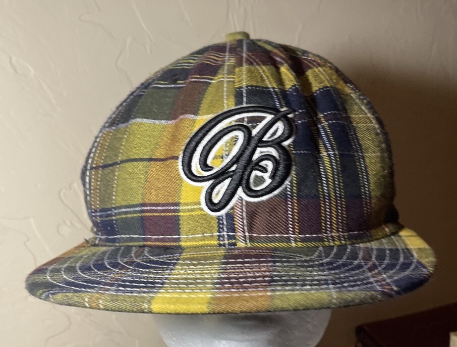 New Era 59 Fifty Plaid Yellow Billabong Fitted Hat 1/8