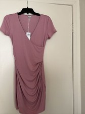 Guess Womens Megan Rouched V Neck Party Sheath Dress Rose Kisses