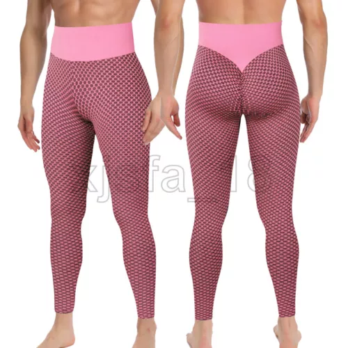 Men's Leggings Sports Gym Compression Pants Training Trousers Bubble Textured UK - Picture 29 of 30