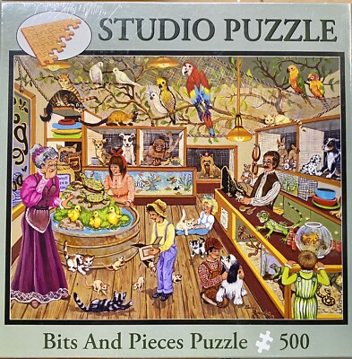 Sandy Rusinko The Pet Emporium Shop Birds dog 16X20 Bits and Pieces 500pc Puzzle