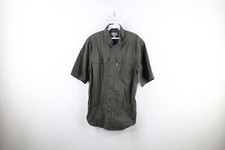 Vintage Carhartt Mens Medium Relaxed Fit Spell Out Collared Button Shirt Green