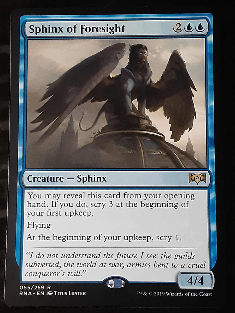 Sphinx of Foresight 1x FOIL RNA MTG Ravnica Allegiance Rare MINT blue Sphinx of Foresight 1x FOIL RNA MTG Ravnica Allegiance Rare MINT blue