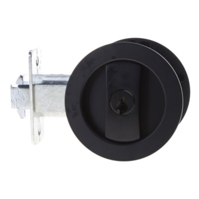 Round Pocket Door Lock Privacy (Bed/Bath) Latches Flush Large Locking Lever