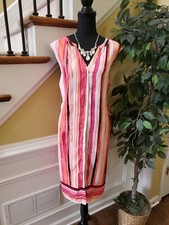 Size 24W APT9 Plus Split neck Button down front Sleeveless Shirt Dress lined NWT