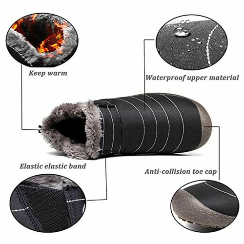 JACKSHIBO Herren Neu Winter Warm Outdoor Wasserdicht Wandern Knöchel Schnee Stiefel Schuhe - Bild 6 von 21