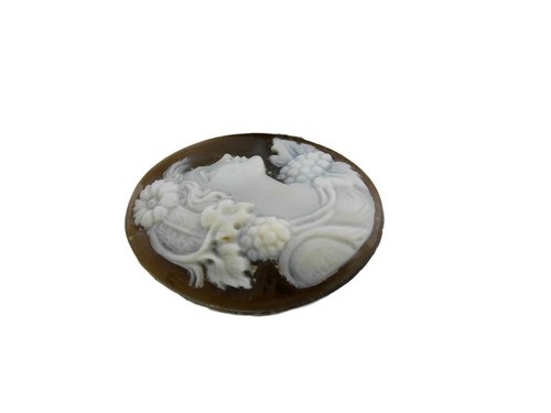 CAMMEO Sardonico in Torre del Greco con di Conchiglia VERA da Donna Collezione e - Picture 2 of 5