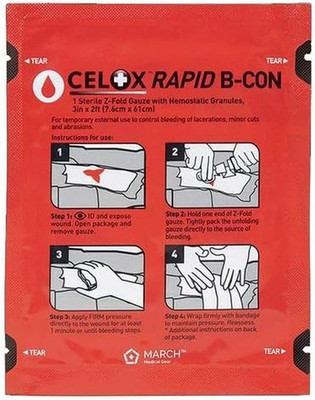 Rapid B-CON Z-Fold Gauze with Hemostatic Granules, 3In X 2Ft