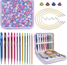 Interchangeable Tunisian Crochet Hooks Set 12 Sizes 3.0 10mm Aluminum Croche