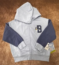 Bluey Girls Full Zip Hoodie Light Blue S 6-6X Graphic Print Fleece