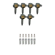 NGK 6 Ignition Coil 6 Ruthenium Spark Plugs Kit For Explorer F-150 Flex 3.5 V6