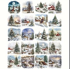 10pcs Classic Christmas Scene Stickers- Scrapbook, Journal, DIY Crafts  Cards