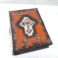Faux Book With Hidden Drawer Secret Compartment Leather & Fur