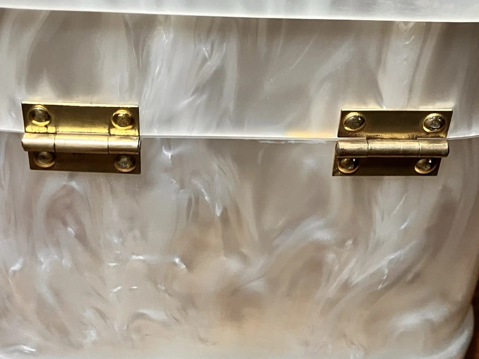 Stylecraft Miami винтажный кремовый перламутр верхняя ручка коробка сумка - Изображение 4 из 4