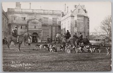 WISTON HOUSE Sussex Hunt Meet on the Rear Lawn RP Postcard