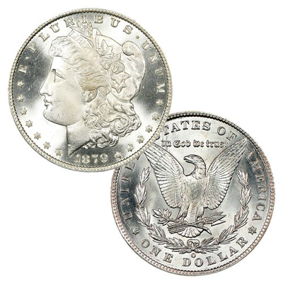 #ad 1879 O Morgan Silver Dollar $1 Brilliant Uncirculated BU 90% Silver $44.31