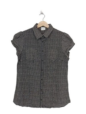 WEEKEND MAX MARA Kurzarm-Bluse Damen Bluse Gr. DE 38 schwarz-weiß Casual-Look