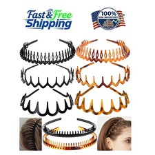 8 PCS Non-Slip Fashion Headbands - Leopard Black for Stylish Hair Control