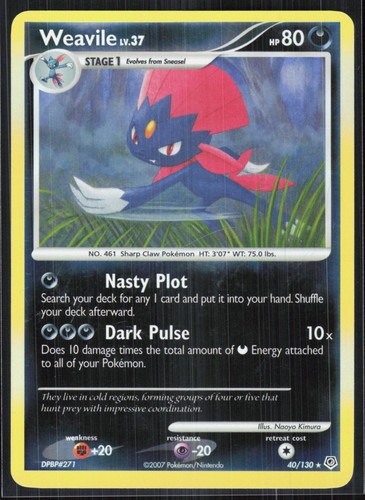 Weavile Diamond and Pearl 40/130 Reverse Holofoil