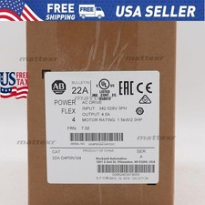New AB 22A-D4P0N104 PowerFlex 4- 1.5 kW 2 HP AC Drive