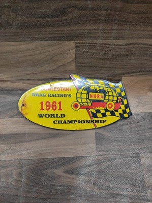 Porzellan NHRA Weltmeisterschaft Emaille Blechschild Schild Größe 8'' x 4'' Zoll