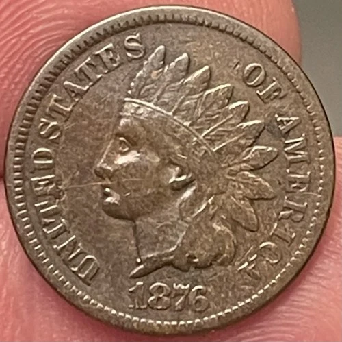 1876 Indian Head Cent Penny - Fine Condition