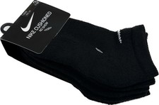 Nike Kids 3 Pk Black White No Show Polyester Cushion Logo Sock Set Sz XS 10C-3Y