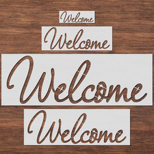 Large Welcome Stencils Welcome Templates Reusable Plastic Templates Stencil Set