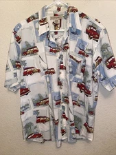 vintage surf Woody Car shirt Tropical beach Hawaiian Sailboat XL munsingwear