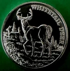 American Wildlife Whitetail Deer 1 oz 0.999 Fine Silve Round w/ Capsule BU