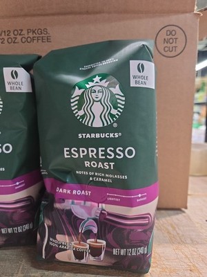(6pack) Starbucks Dark Roast Whole Bean Espresso Coffee - 12oz( BB 18AUG2026)