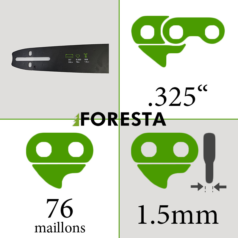 Guide de tronconneuse 50cm de coupe pour preparer le bois de chauffage en foret