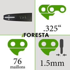 Guide chaîne tronçonneuse 50cm de coupe 76entraineurs 0.325 0.058