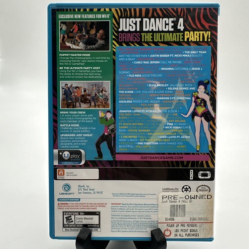 Just Dance 4 Nintendo Wii U, 2012 Manual Included …54 - Picture 4 of 11
