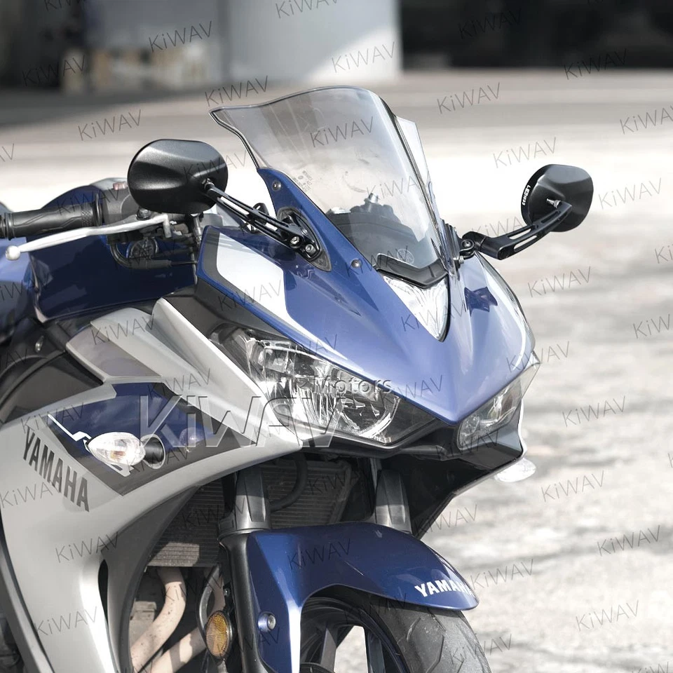 Espejo retrovisor carenado ovalado Stark negro base aluminio se adapta a Honda CBF CBR VFR VTR Foto 3 de 4