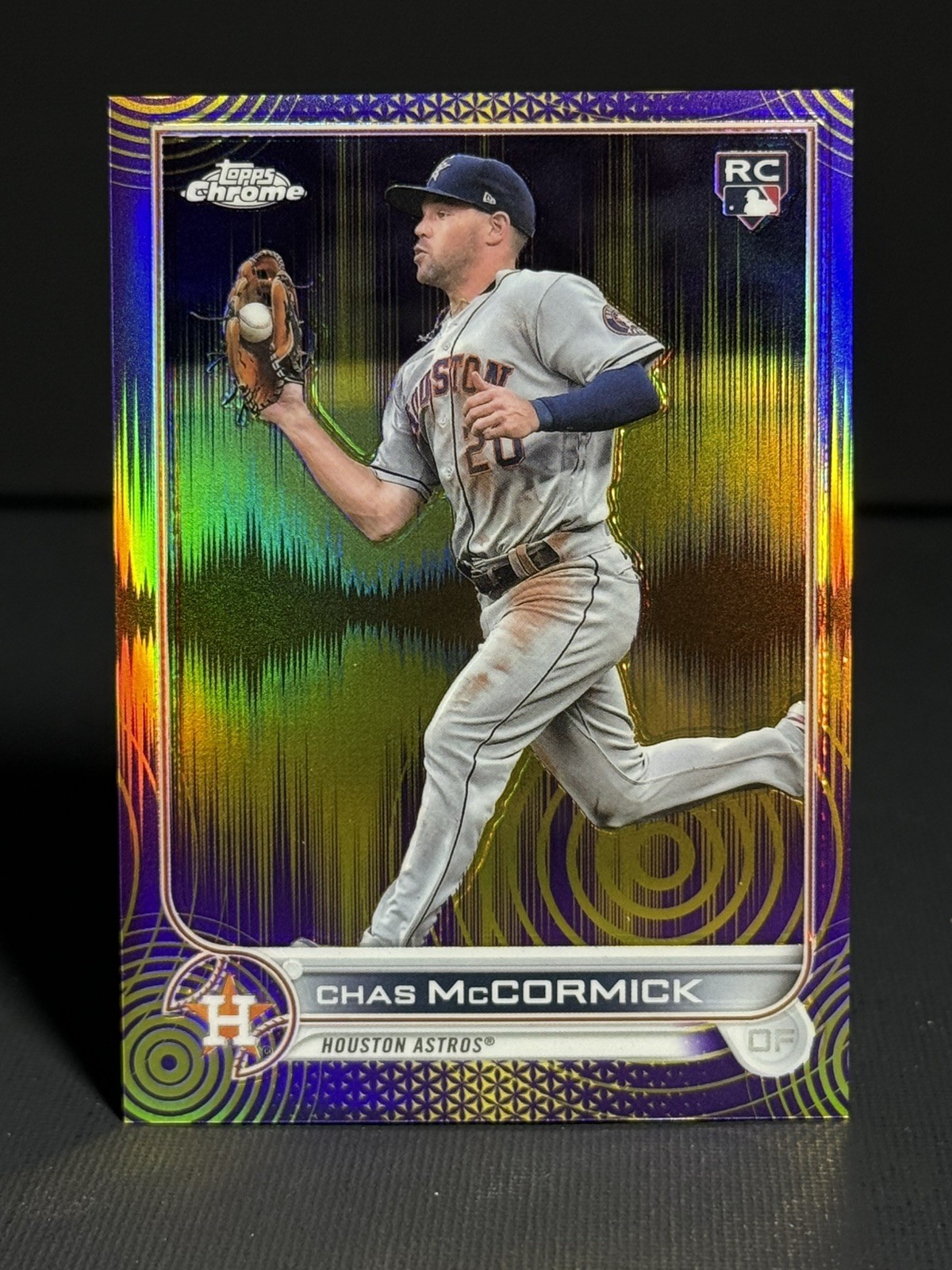 2022 Topps Chrome /299 Chas McCormick Purple Yellow Sonic Pulse Rookie RC