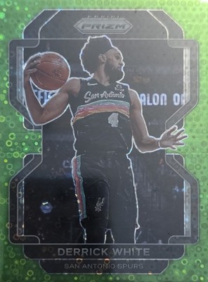 2021 PANINI PRIZM #19 DERRICK WHITE FAST BREAK NEON GREEN #1/5