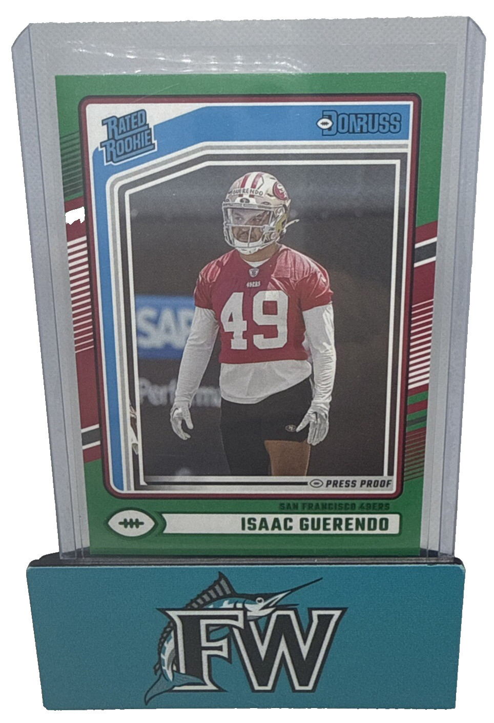 2024 Donruss Isaac Guerendo #336 Green Press Proof RC 49ers