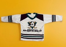 Vintage 90s Kids Youth Mighty Ducks Striped Crewneck