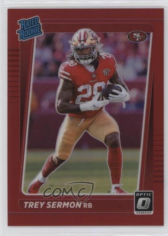 2021 Panini Donruss Optic Rated Rookie Red Prizm 38/99 Trey Sermon #224 0v5q