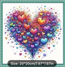 Colorful Hearts Diamond Painting Craft Kit-Size 7.8x7.8  Supplies Included